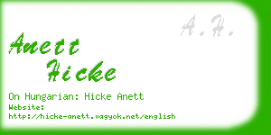 anett hicke business card